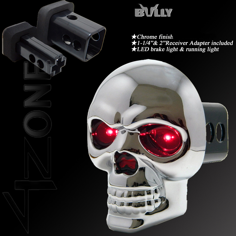 1.25"2" SKULL HITCH RECEIVER COVER LED BRAKE TAIL RUNNING LIGHT eBay