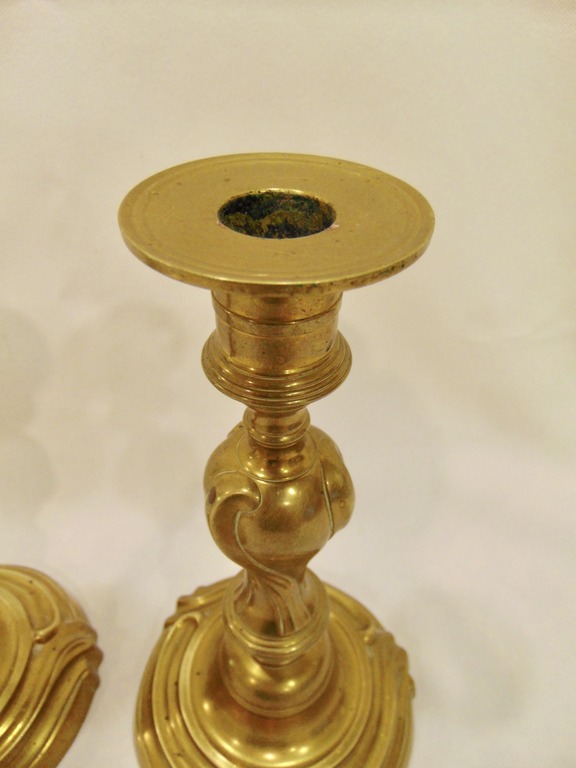 Brass Candlesticks Marked France Antiques Board