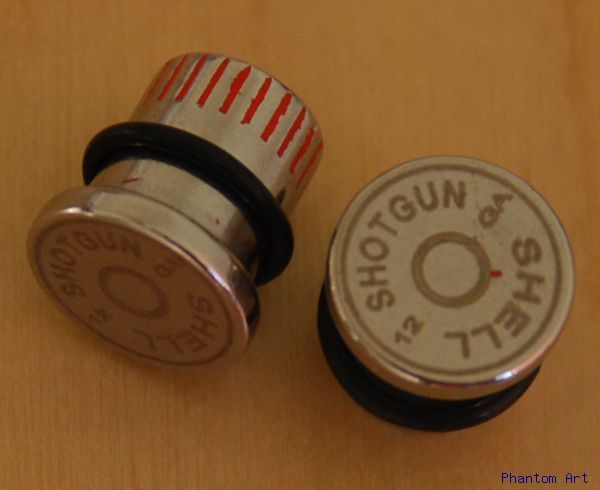 00G 316L Stainless Steel Ear Plugs w/Bullet Design Pair