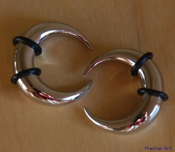 2G Steel Earring Plugs Talon Pincher Claw 5/8" Pair