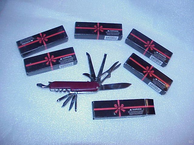 LOT OF 6 MULTI FUNCTION POCKET KNIVES 12 FUNCTION NR