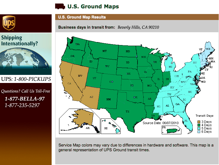 US SHIPPING TIMES MAP LOADING...