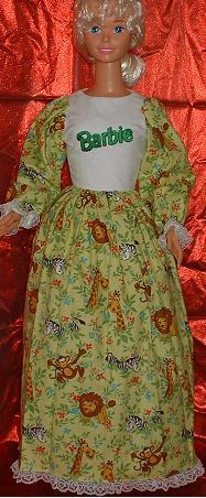 Fits: My Size Barbie**EMB**JUNGLE NIGHTGOWN