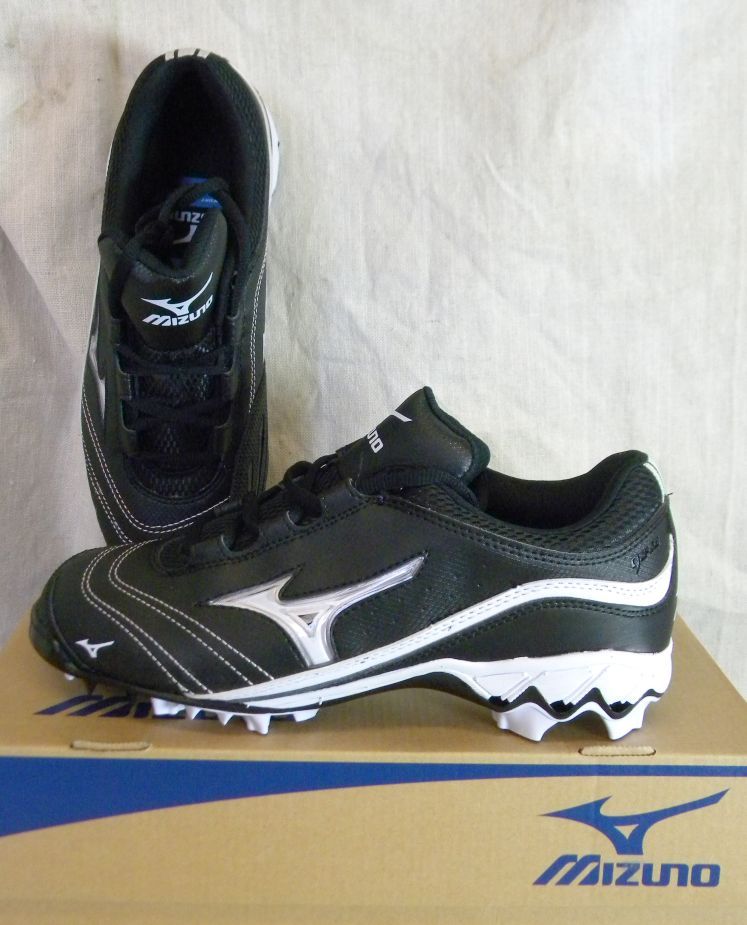 MIZUNO 9 SPIKE WATLEY G3 SWITCH WOMENS SOFTBALL SHOES BLACK/WHITE