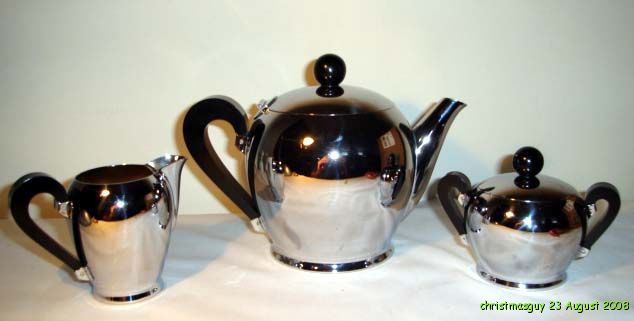 Vintage Bombe Tea Set Alfra Italy Carlo Alessi Anghini 