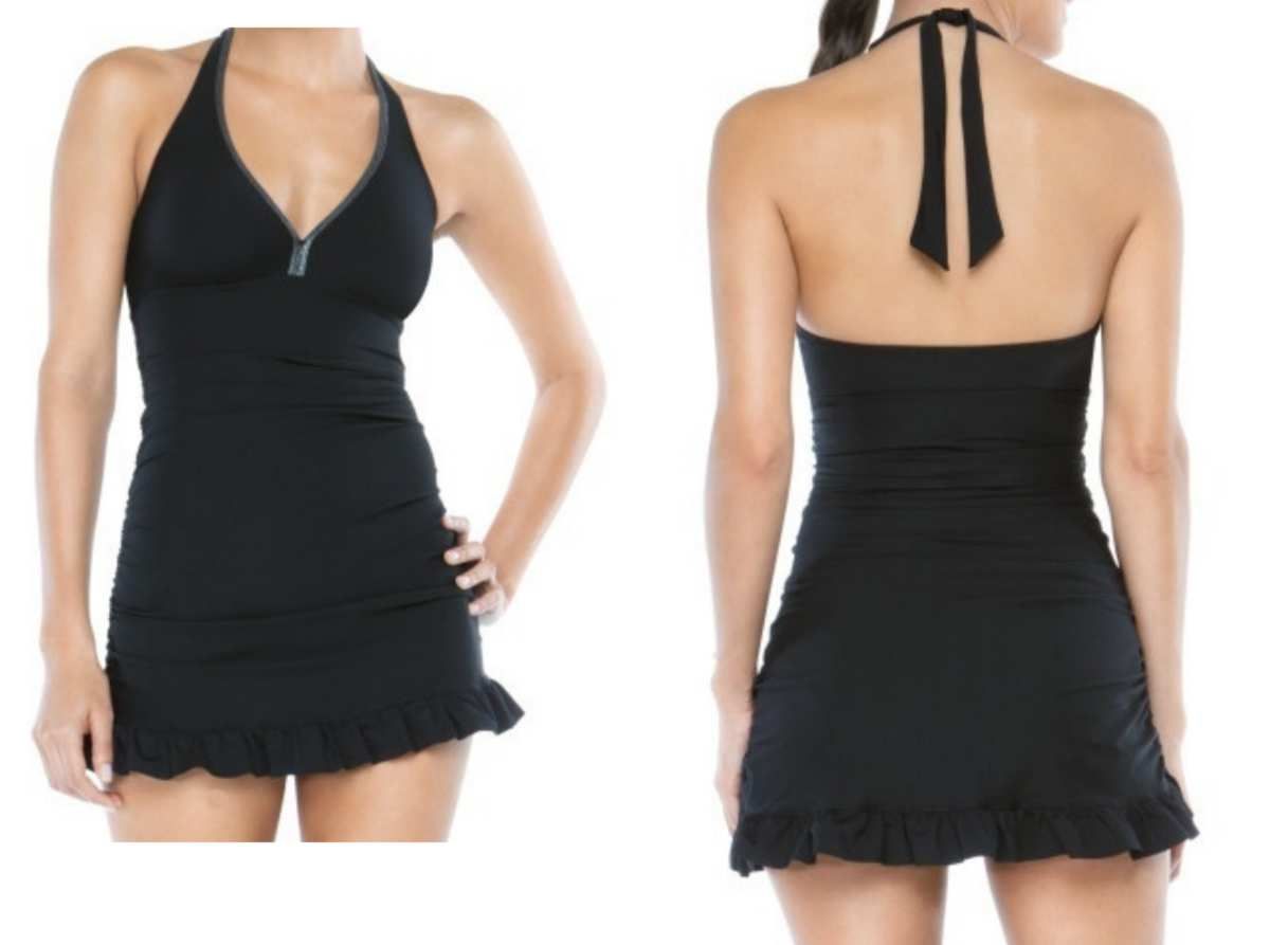 ASSETS Sara BlakelyMiracle FabricSPANX Halter Swim Suit Dress L S