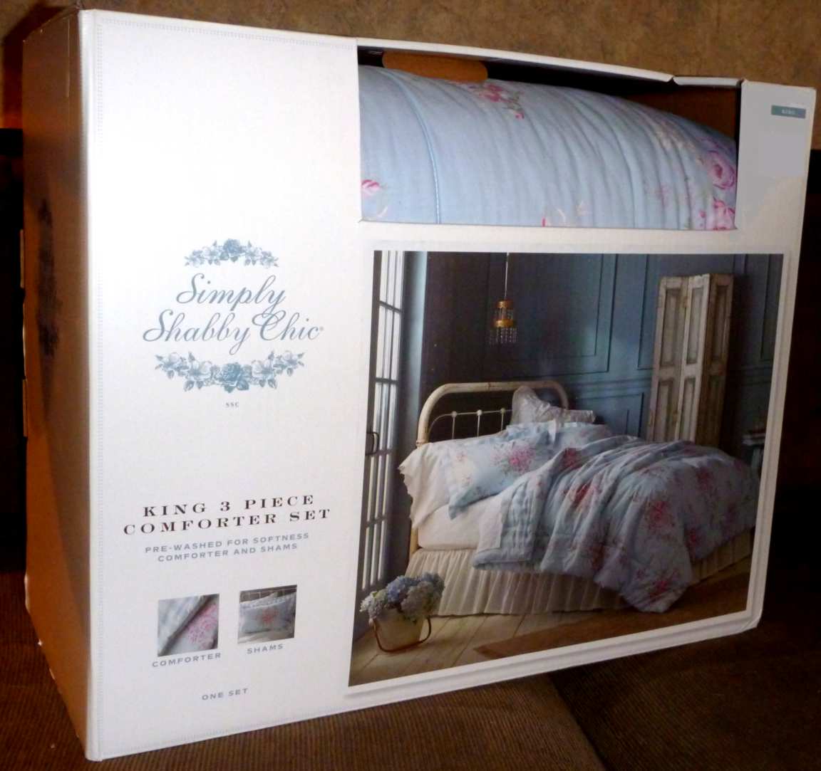 Rachel Ashwell Simply SHABBY CHICKING Comforter Cottage RoseBlueStripe Set 3P eBay