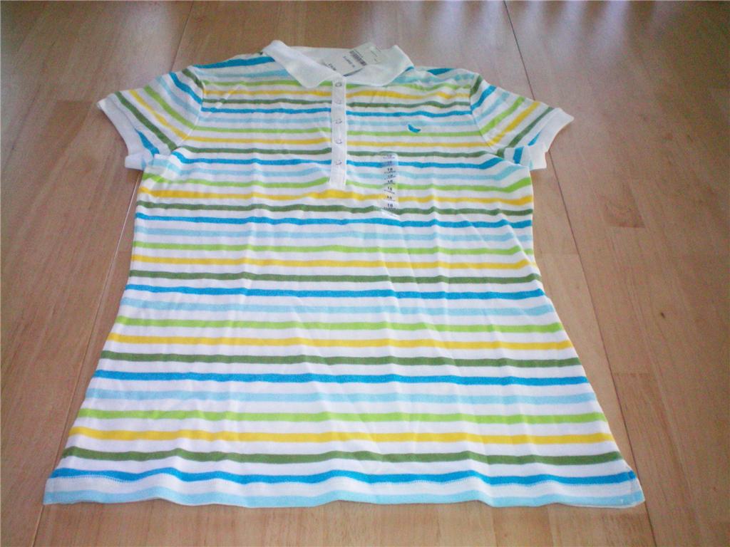 Girls Xl 18 Arizona Green Yellow Blue Polo Shirt