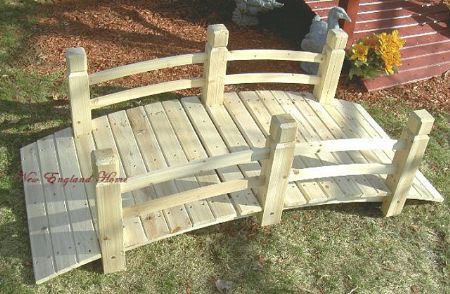 CEDAR WOOD WOODEN BRIDGE GARDEN POND YARD 5 FOOT NIB