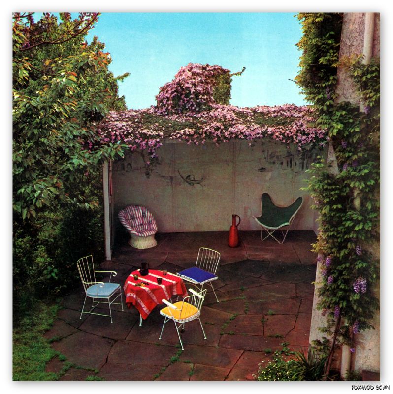 60s BOOK MID CENTURY MODERN GARDEN DESIGN plants lawns rock roses trees