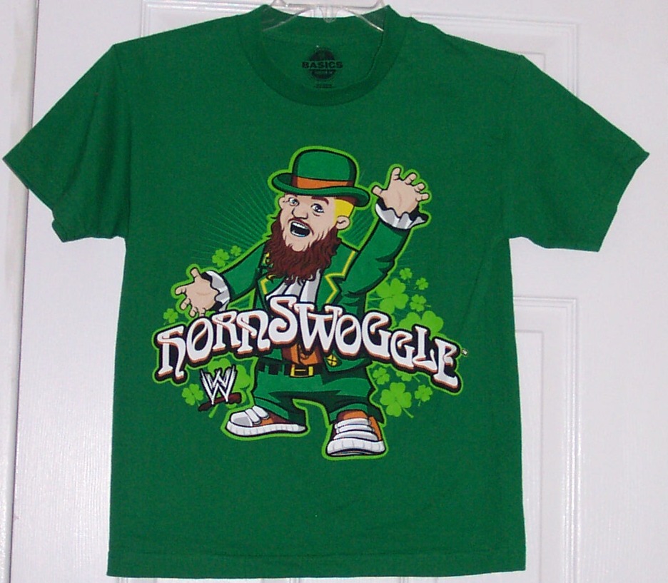 WWE Hornswoggle Cartoon Youth Green Shirt eBay