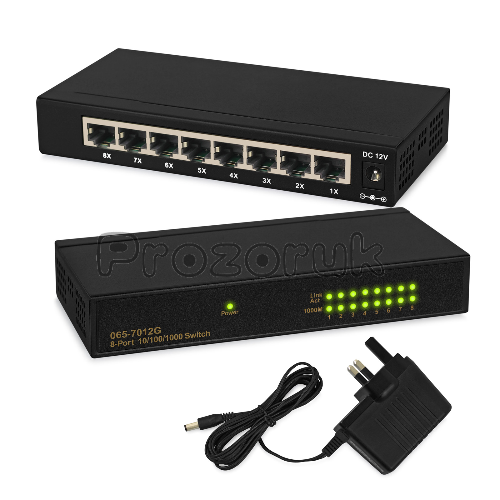 8 Port Way RJ45 Gigabit 1000Mbps 1GB Network Switch Splitter