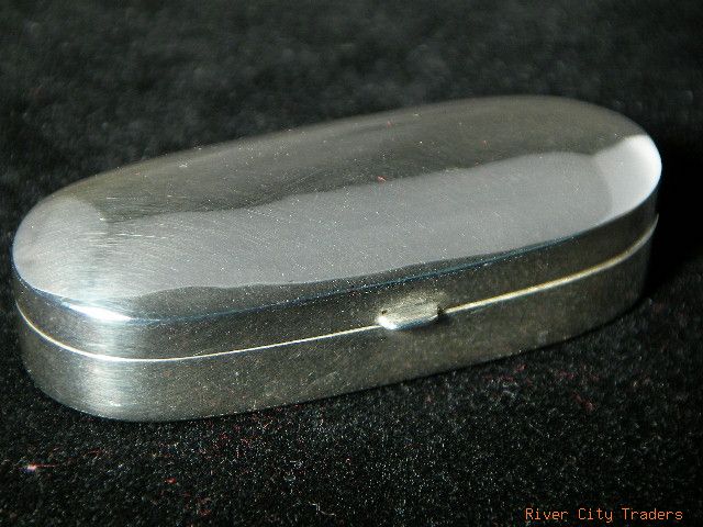 Large Solid Sterling Silver Oblong Pill Box - No Mono