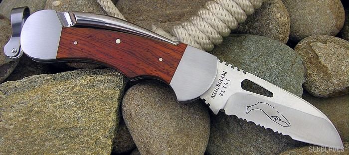 MYERCHIN BW300P ROSEWOOD SAILING RIGGING FISHING KNIFE