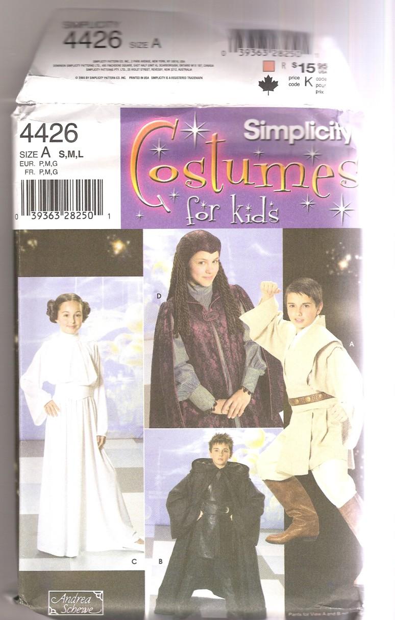 Star Wars Costume Pattern kid jedi robe leia dress 4426