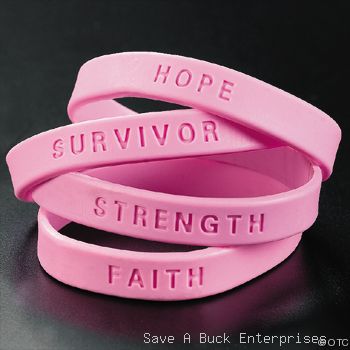 10 dozen ( 120 )  PINK BREAST CANCER AWARNESS BRACELETS