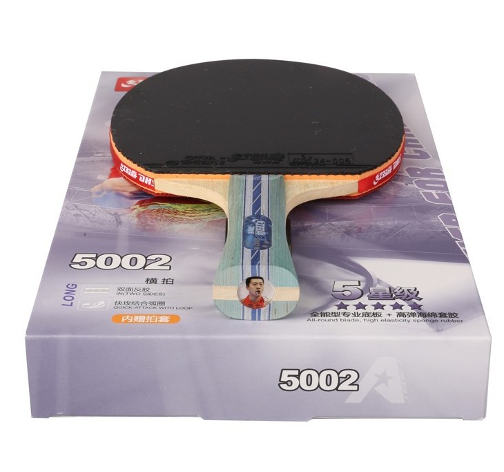 DOUBLE HAPPINESS 5002 TABLE TENNIS RACKET PING PONG PADDLE 5 STARS LONG