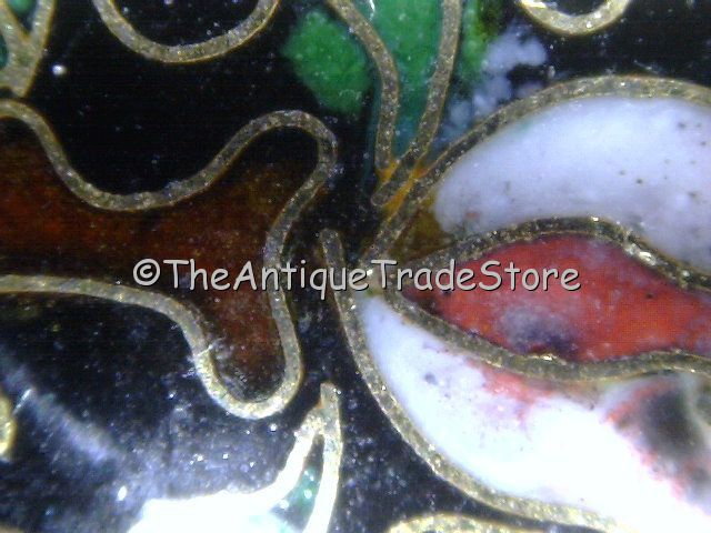 Cloisonne black enamel miniature Egg jewelry ornament