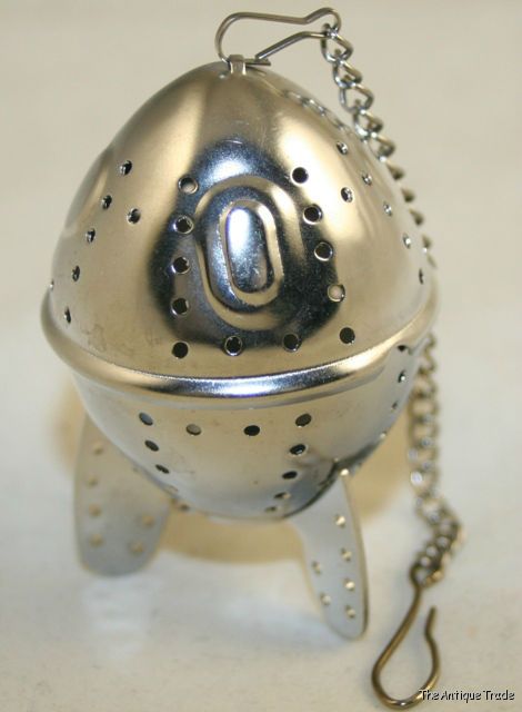 1980s Vintage stainless steel Rocket space ship shaped Tea infuser