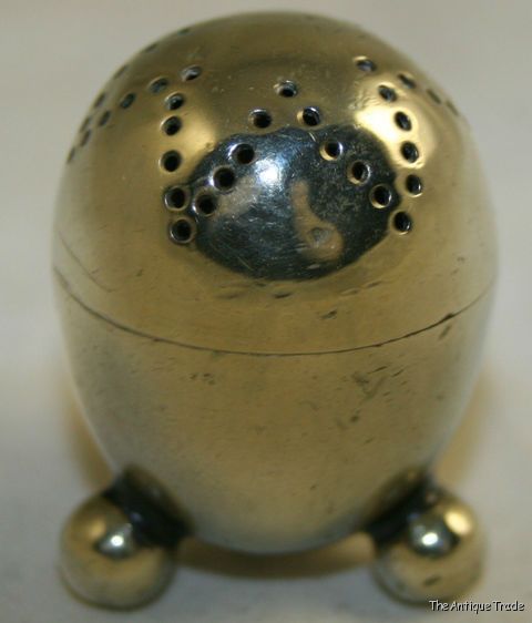 Antique white metal Tea infuser or pepperette hallmarked 497