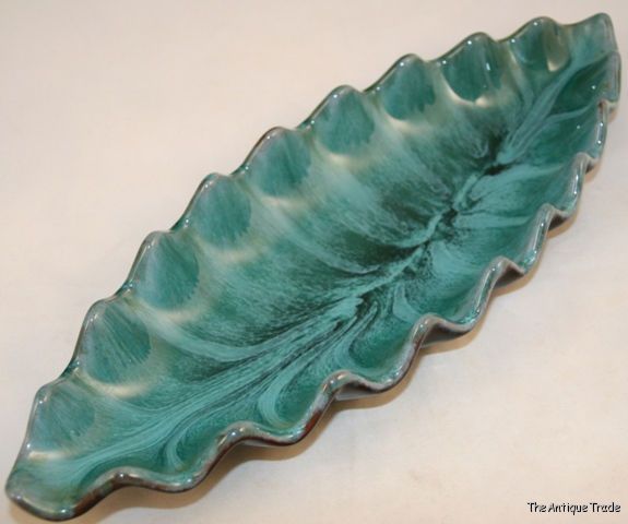 Canadian Mountain Blue Pottery large centerpiece dish