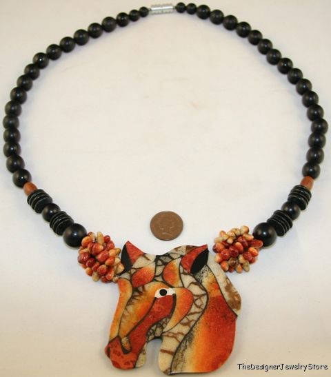 Vintage Art Deco Necklace stones Bakelite inlay je1