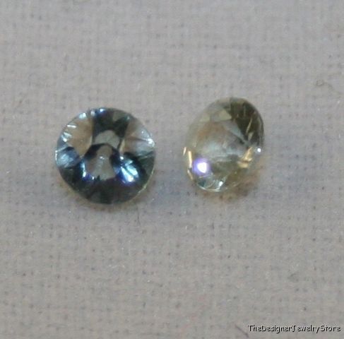 Natural 2 x white Sapphire 3mm round 0.25ct gem AA sa2