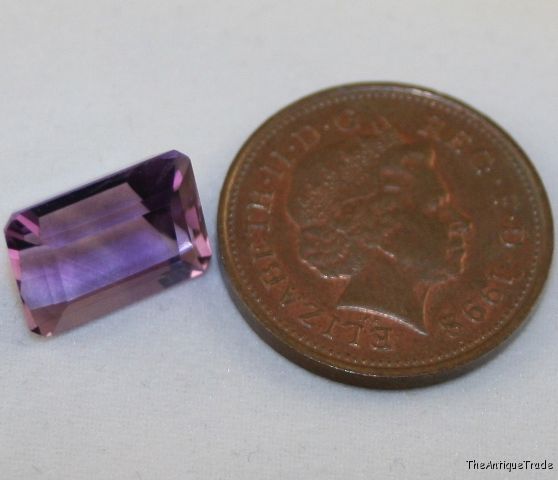 Faceted octagon 8.5x12 Amethyst 5.5ct light purple am14