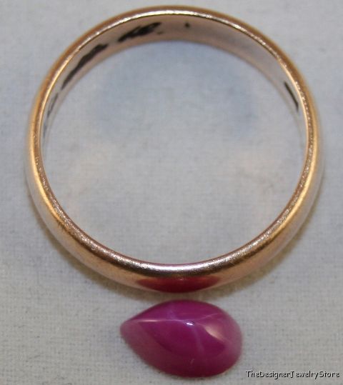 Lab grown Star Ruby 5x8 pear 1.4ct gem cabochon ru5