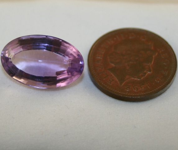 Faceted oval 11.5x18 Amethyst 12.2 ct Light purple am2