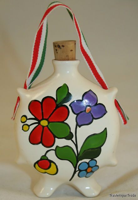 Hungarian Balaton souvenir hand painted porcelain miniature bottle