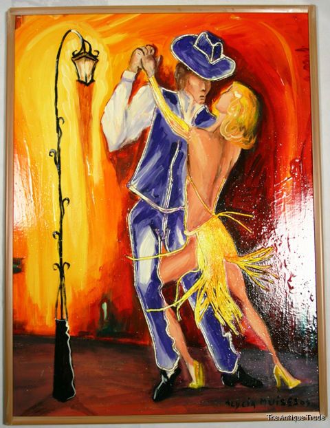 Modern original Argentinian art acrylic on board painting Tango by Alycia Muises