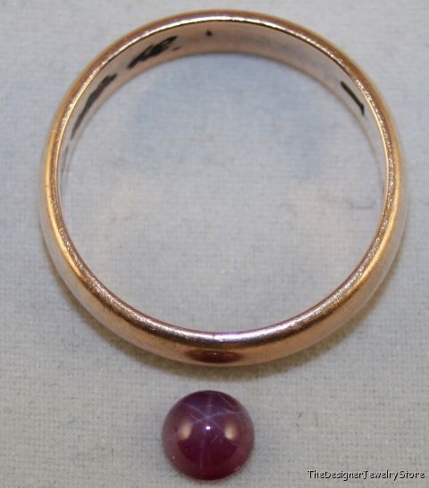 Lab grown Star Ruby 5mm round 0.6ct gem cabochon ru6
