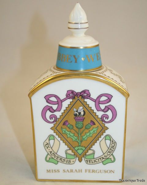 1986 Minton porcelain Prince Andrew and Ferguson bottle