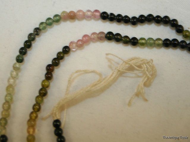 Natural Watermelon Tourmaline gemstone 2mm round bead strand 15 inches long