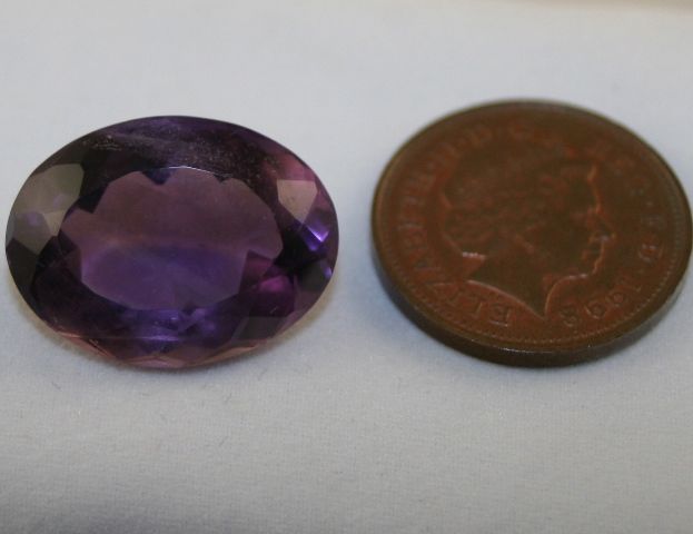 Faceted oval 15x20 Amethyst 16.2 ct Royal purple am5