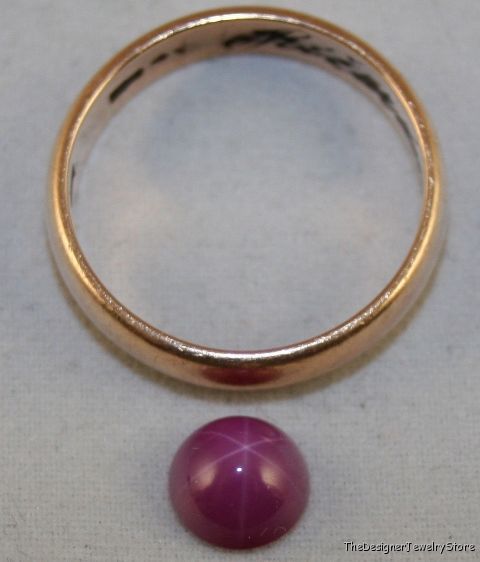 Lab grown Star Ruby 7mm round 1.6ct gem cabochon ru8