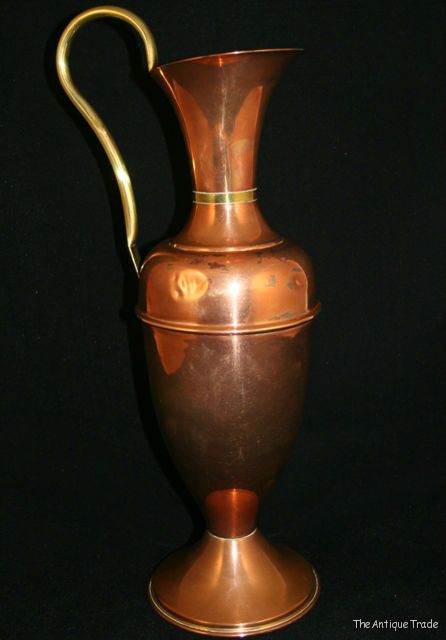 Superb British Antique Victorian copper and brass Large water can Jug
