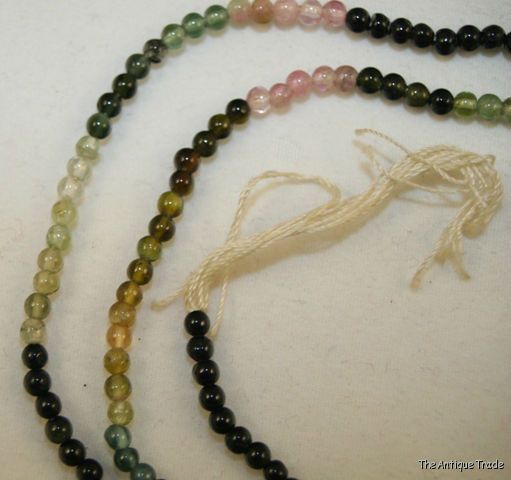 Natural Watermelon Tourmaline gemstone 2mm round bead strand 15 inches long