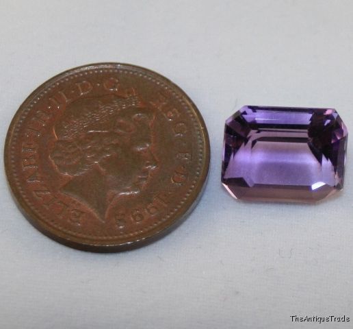 Faceted octagon 9x13 Amethyst 6.3ct light purple am17