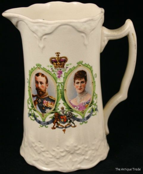 1910 vintage King George V and Queen Mary commemorative jug