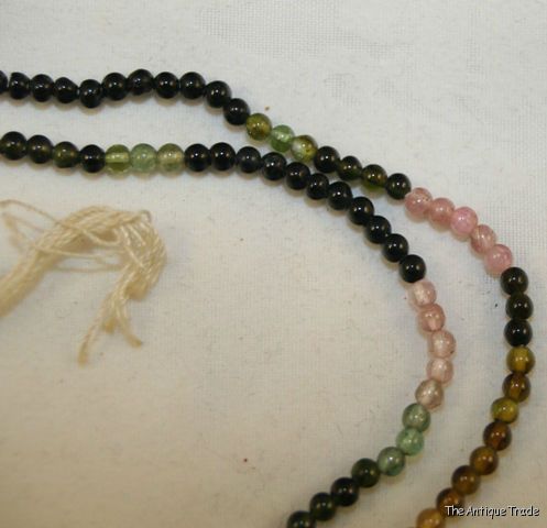 Natural Watermelon Tourmaline gemstone 2mm round bead strand 15 inches long