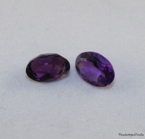 2 x Faceted oval 5x7 Amethyst 1.7ct Royal purple am21