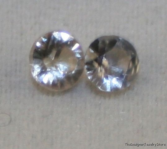Natural 2 x white Sapphire 3mm round 0.25ct gem AA sa11