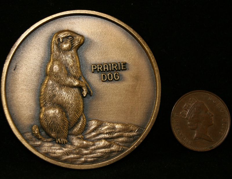 Vintage bronze Devils Tower National Monument medal