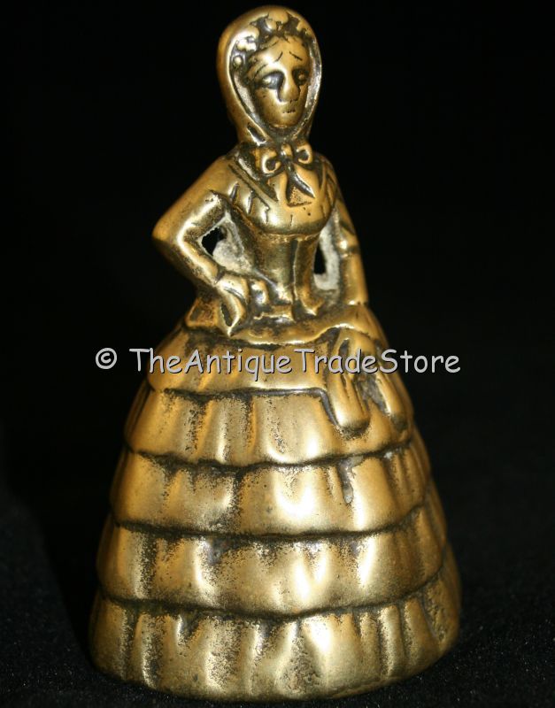 Vintage hot cast brass Lady shaped Bell paperweight