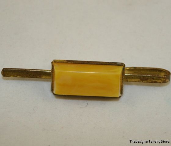 Vintage natural Baltic Amber Gentlemans tie Clip  je8