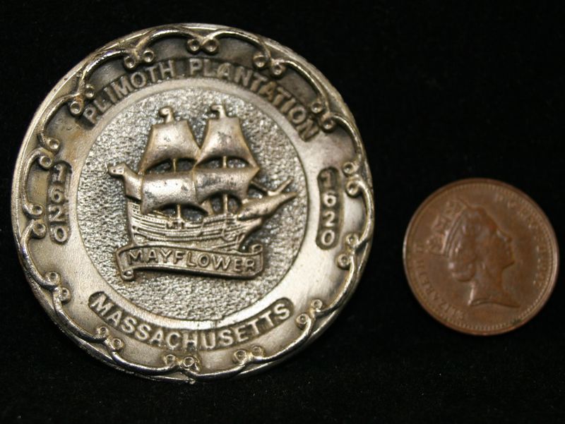 Vintage pewter Plimoth plantation Mayflower medal