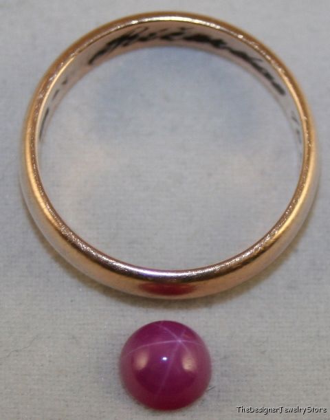 Lab grown Star Ruby 6mm round 1.1ct gem cabochon ru14
