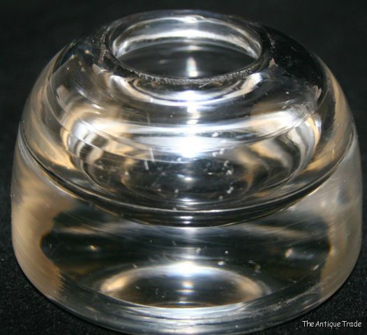 Antique British Victorian glass Inkwell paperweight